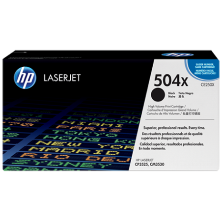 HP CE250X BLACK TONER 10500 PAGE YIELD FOR CP3520 CM3530