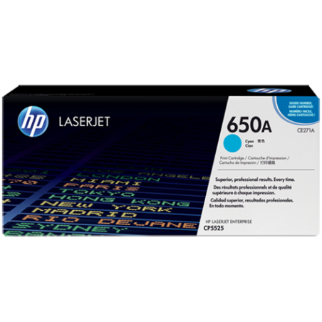 HP 650A CYAN TONER 15000 PAGE YIELD FOR CLJ CP5520