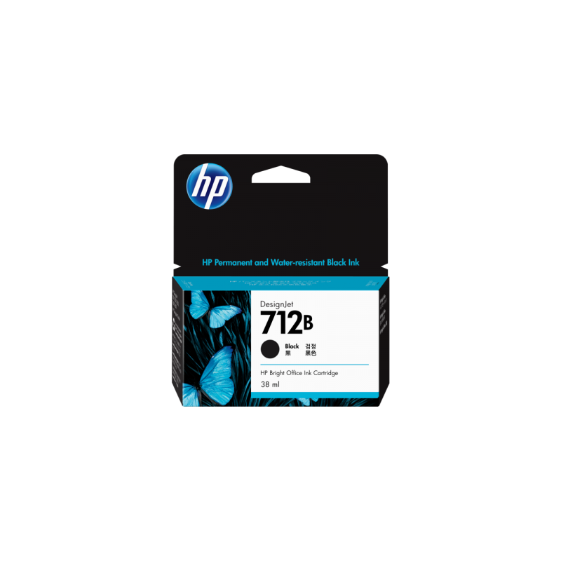 HP 712B 38ML BLACK DESIGNJET INK CARTRIDGE FOR T230/T250/T650/STUDIO