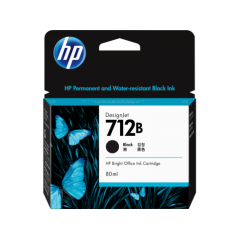 HP 712B 80ML BLACK DESIGNJET INK CARTRIDGE FOR T230/T250/T650/STUDIO