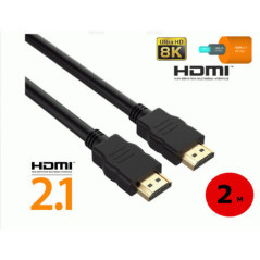 HIGH QUALITY HDMI 2.1 2M Cable Ultra-HD (UHD) 8K 48Gbs with Audio & Ethernet Support