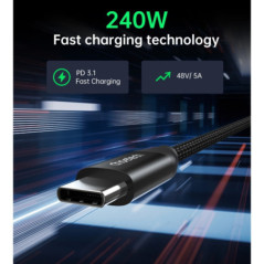 CHOETECH XCC-1036 USB-C M to M PD3.1 240W Super Fast Charging Cable 2M 