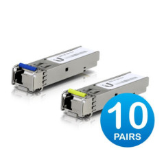 Ubiquiti UFiber1 Gbps Bidirectional Single-Mode SFP Module, 20-Pack, Up 3km Distance,Simplex LC Connector, Fiber Cable Not Inclu