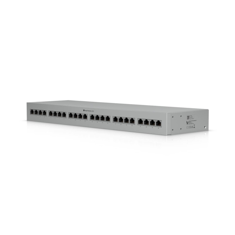 Ubiquiti Ethernet Surge Protection,Rack-mount Indoor Panel Supports Up To 10 GbE, PoE++, 20kA Surge Discharge/Port,24-port Integ