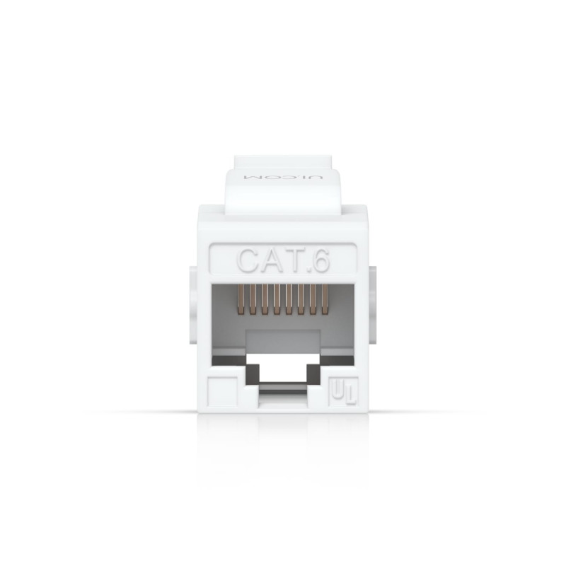 Ubiquiti Cat6 Keystone Coupler, 12-Pack, White, Pass-Through Cat6 Keystone Coupler For Connecting Pre-Terminated Ethernet Cables