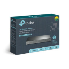 TP-Link JetStream 8-Port Gigabit Smart PoE+ Switch with 2 SFP Slots, 5-Year WTY-(TL-SG2210P)