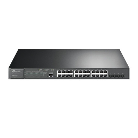 TP-Link JetStreamâ„¢ 24-Port Gigabit and 4-Port 10GE SFP+ L2+ Managed Switch with 24-Port PoE+,RJ45/Micro-USB Console Port, 5-Ye