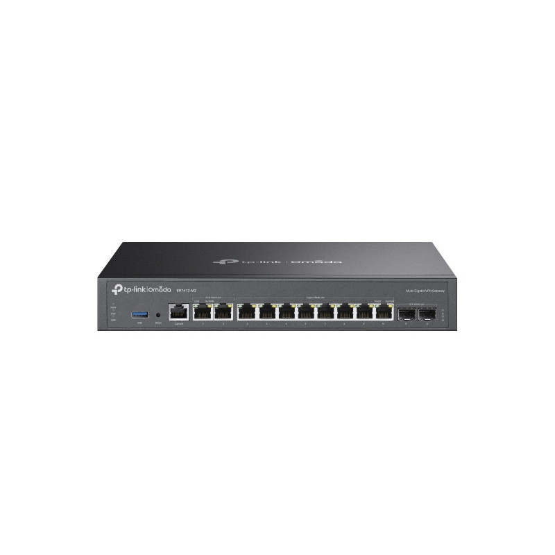 Omada Multi-Gigabit VPN Router
PORT: 2× 2.5G WAN/LAN RJ45 Port, 2× Gigabit SFP WAN/LAN Port, 8× Gigabit WAN/LAN RJ45 Ports, 1× U