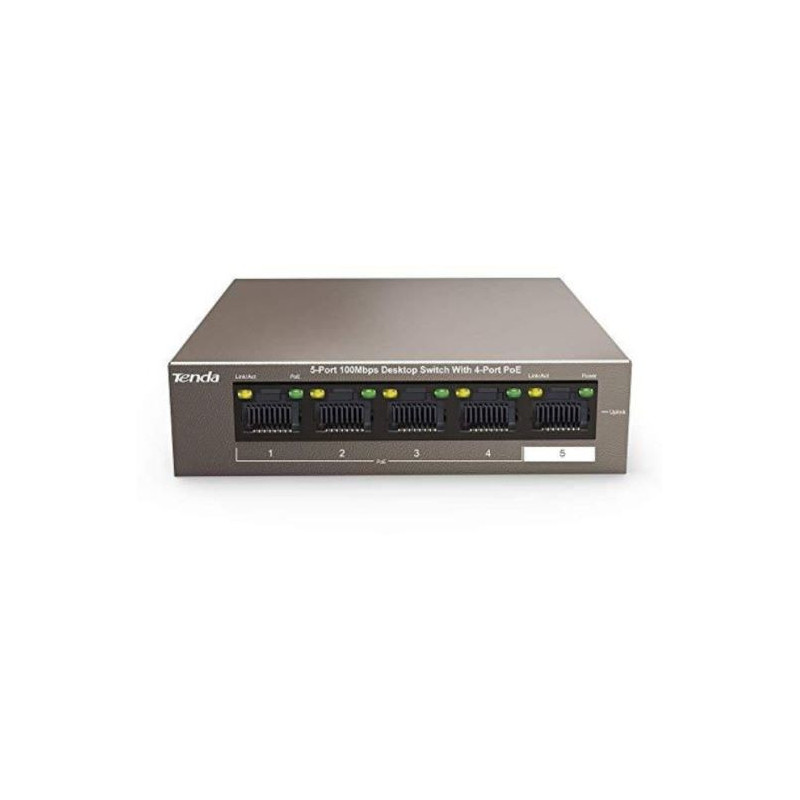 TENDA (TEF1105P-4-63W)  5-Port 10/100Mbps Desktop Switch with 4-Port PoE+