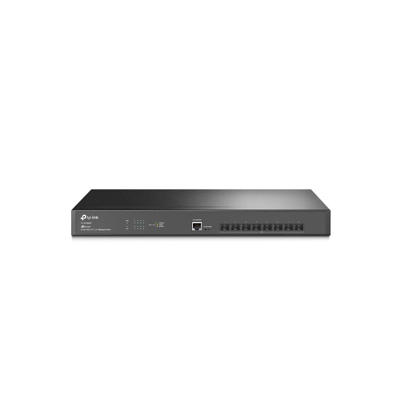 TP-Link JetStreamâ„¢ 8-Port 10GE SFP+ L2+ Managed Switch, 8Ã— 10G SFP+ Slots, RJ45/Micro-USB Console Port,1U 19-inch Rack-mounta