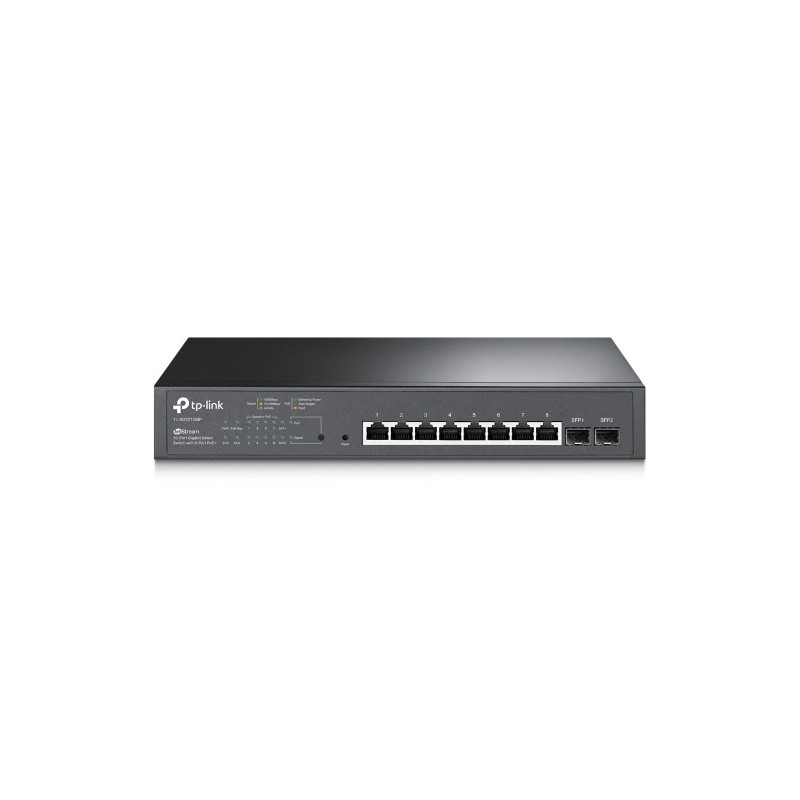 TP-LINK OMADA 10-PORT MANAGED GIGABIT SWITCH, POE+(8), SFP(2), RACKMONT, 5YR