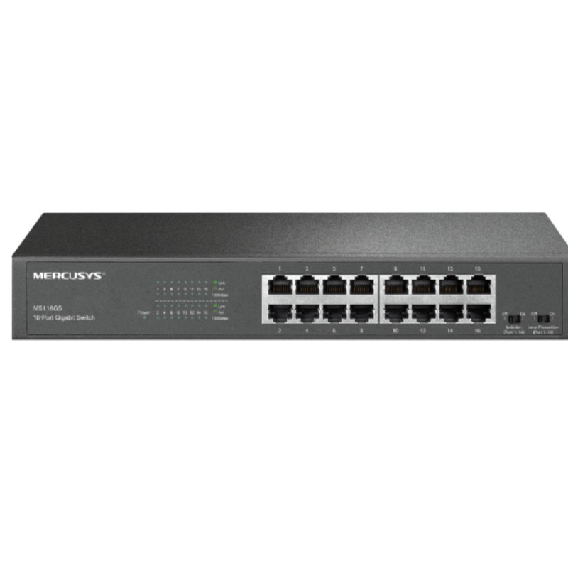 TP-LINK MERCUSYS 16-PORT 10/100/1000MBPS DESKTOP SWITCH, 5YR