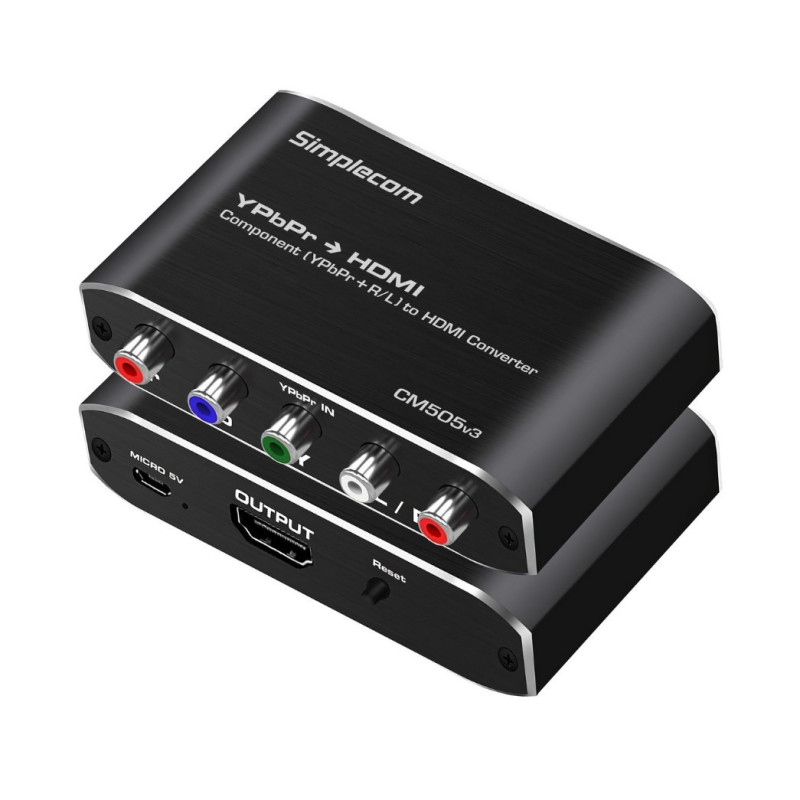 Component (YPbPr + Stereo R/L) to HDMI Converter Full HD 1080p