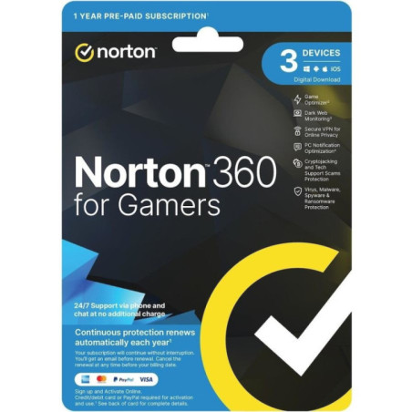 Norton 360 for Gamer Edition 3 Device 1 Year Retail