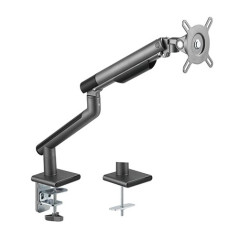 Brateck Single Monitor Premium Slim Aluminum Spring Black Monitor Arm - 17in-32in