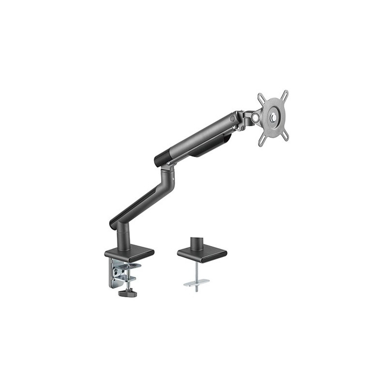Brateck Single Monitor Premium Slim Aluminum Spring Black Monitor Arm - 17in-32in