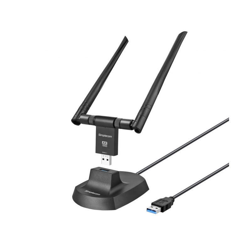 Simplecom NW811 AX1800 Dual Band Wi-Fi 6 USB Adapter with Antennas