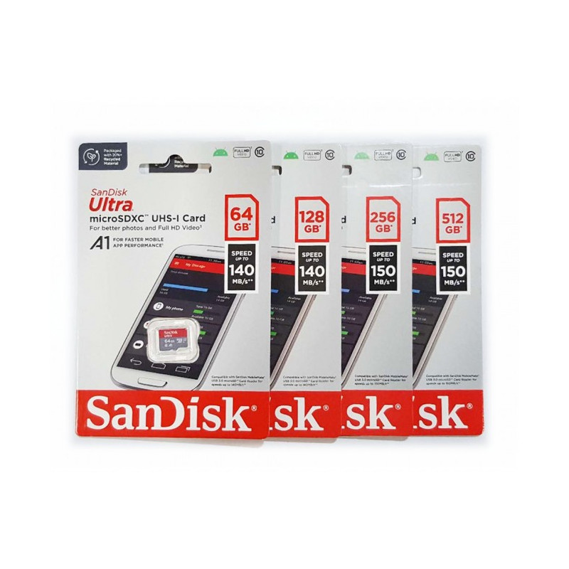 SanDisk 64GB Ultra MicroSDXC UHS-I Memory Card - 140MB/s