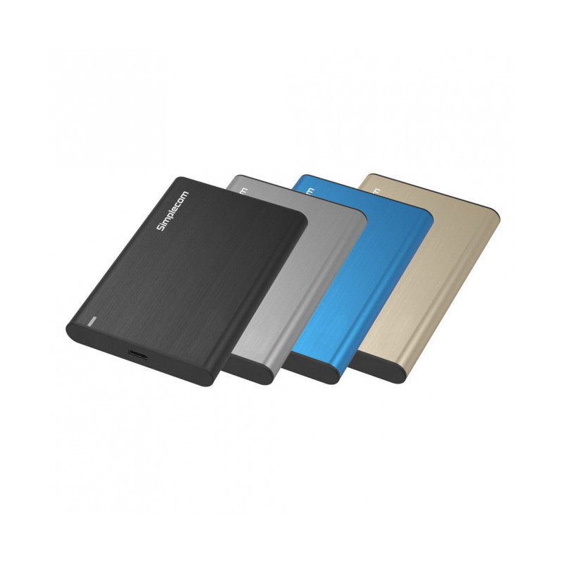 Simplecom SE221 Aluminium 2.5in SATA HDD/SSD to USB 3.1 Enclosure Gold