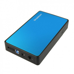 Simplecom SE325 Tool Free 3.5in SATA HDD to USB 3.0 Hard Drive Enclosure - Blue Enclosure