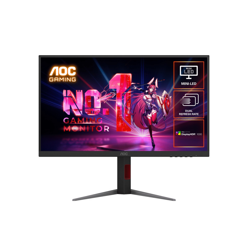 AOC 27' Mini-LED Gaming Monitor â 4K@160Hz / FHD@320Hz, 1ms GtG, 1152-zone Mini-LED, VESA mount, 1.07B colors, Delta E<2, HDMI