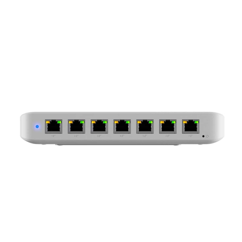 Ultra 60W, Compact 8-port Layer 2 GbE PoE Switch, Versatile Mounting, 7 GbE PoE+ Output ports, 1 GbE Port, Includes PSU, 2Yr War