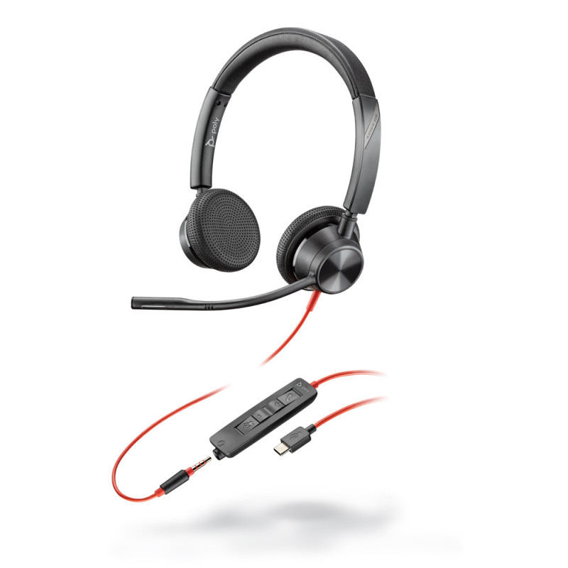 Plantronics/Poly Blackwire 3325 headset USB-C, 3.5 mm  