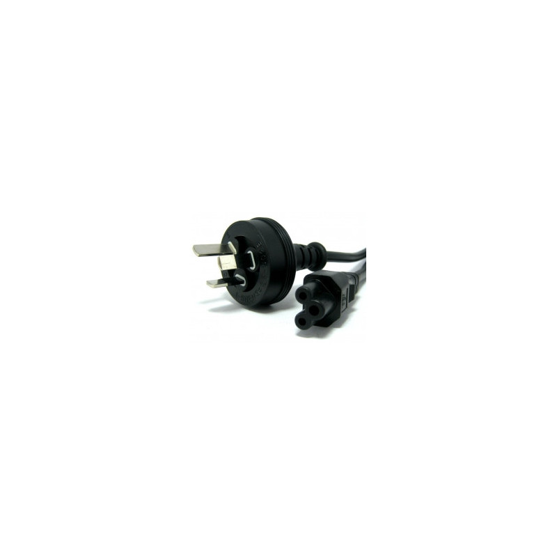 1m 3-Pin AU to ICE 320-C5 Cloverleaf Plug Black Power Cable
