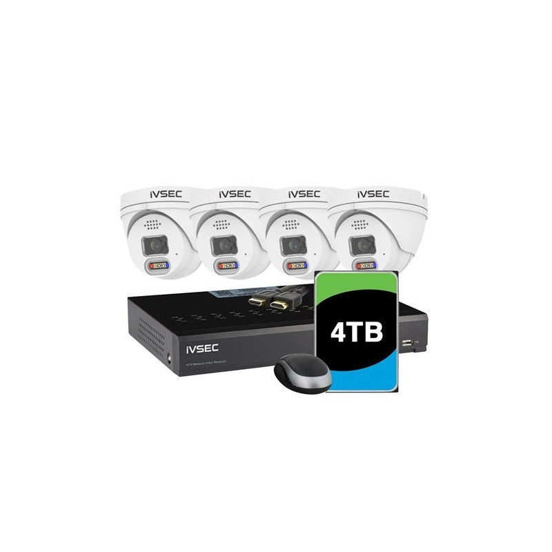 IVSEC KIT 4 X NC110ADX 5MP IP CAM WITH ADV DET  NR308XD-4TB 8 x PoE NVR 4K IVS