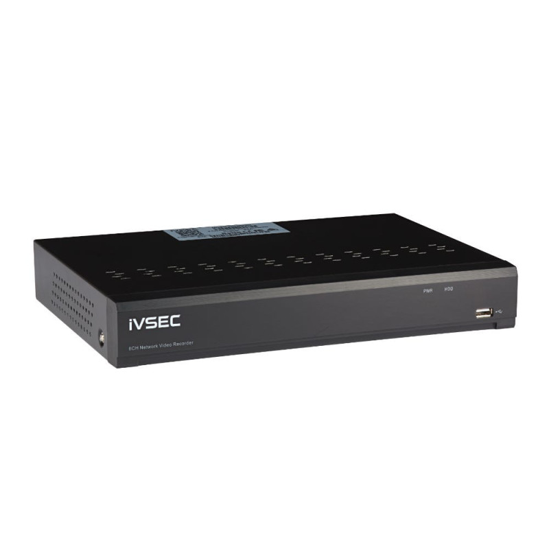 iVSEC | NR308XD | 8 Channel NVR, 12MP, 8 PoE Ports, 1 Bay, H265 4K HDMI, IVS