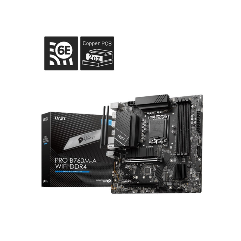 MSI PRO B760M-A WIFI DDR4  mATX motherboard