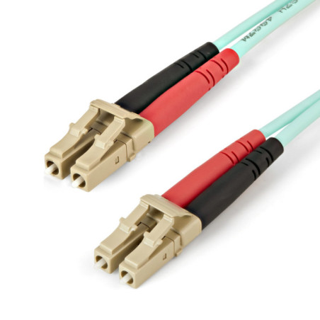 STARTECH 5M AQUA OM4 LC TO LC MULTIMODE DUPLEX FIBER OPTIC PATCH CABLE LTW