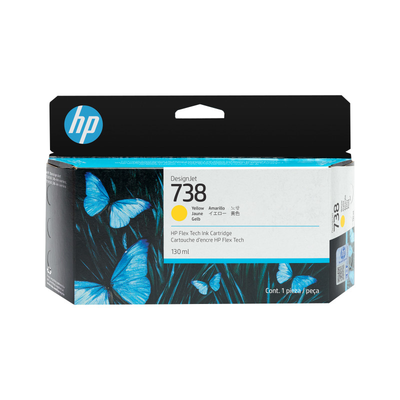 HP 738 130-ML YELLOW DESIGNJET INK CARTRIDGE -T850/T950