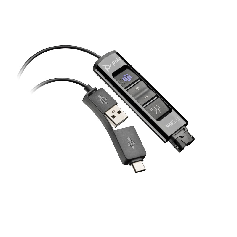 HP POLY DA85-MS QD TO USB-A & C SMART DIGITIAL ADAPTER CABLE WITH CALL CONTROLS