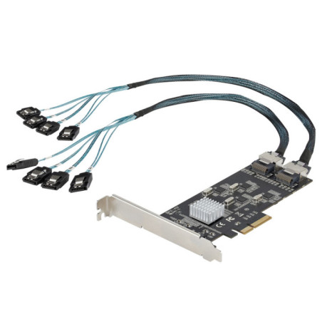 STARTECH SATA PCIe, 8 PORTS, NON-RAID, 6GBPS, SATA III, 4 CONTROLLERS, 2YR