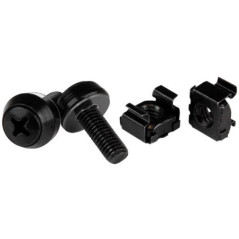 STARTECH M6 X 12MM - SCREWS AND CAGE NUTS - 100 PACK, BLACK 2YR