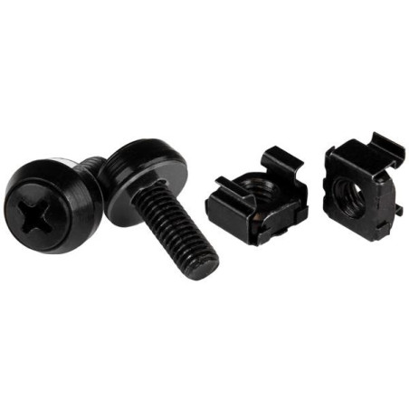 STARTECH M6 X 12MM - SCREWS AND CAGE NUTS - 100 PACK, BLACK 2YR