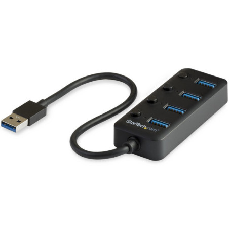 STARTECH 4 PORT USB 3.0 HUB 5GBPS - 4X USB-A - ON/OFF PORT SWITCHES 2YR