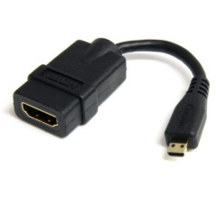 STARTECH 5" HDMI TO HDMI MICRO ADAPTER CABLE - HDMI F TO MICRO HDMI M, LTW