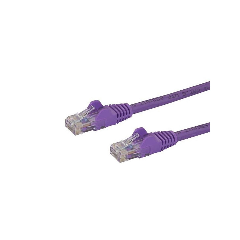 STARTECH CAT6 ETHERNET CABLE 3M PURPLE 650MHZ 100W SNAGLESS PATCH CORD LTW