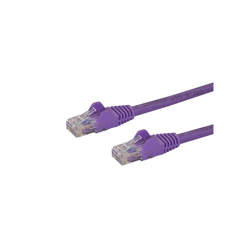 STARTECH CAT6 ETHERNET CABLE 5M PURPLE 650MHZ 100W SNAGLESS PATCH CORD LTW
