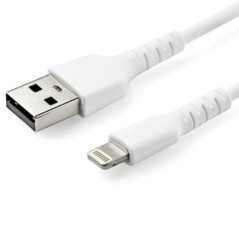 STARTECH 1M USB-A TO LIGHTNING CABLE, RUGGED, WHITE, 2YR