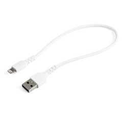 STARTECH 0.3M USB-A TO LIGHTNING CABLE, RUGGED, WHITE, 2YR