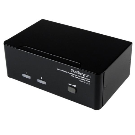STARTECH 2 PORT DUAL DVI VGA KVM SWITCH USB WITH AUDIO 3YR