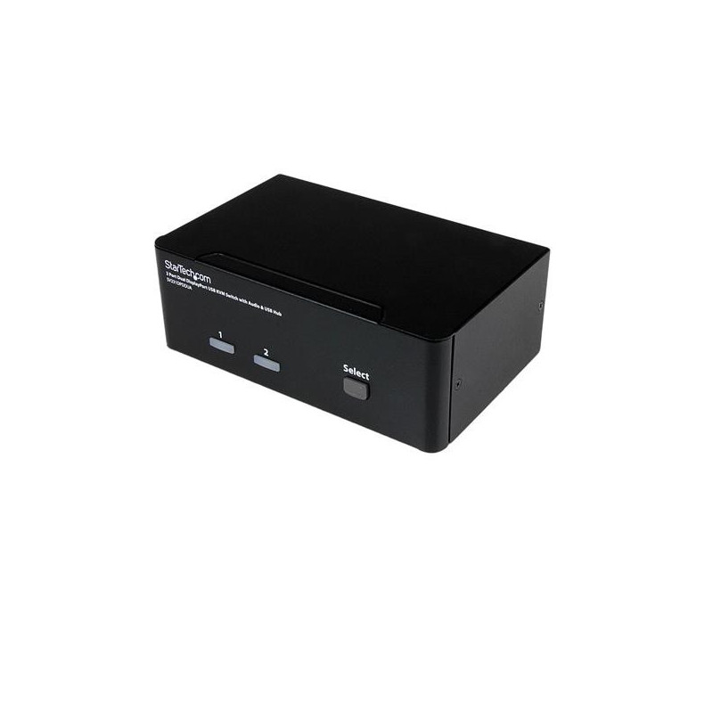 STARTECH 2 PORT DUAL DISPLAYPORT KVM SWITCH, USB, AUDIO, HOTKEY, NO CABLE, 3YR