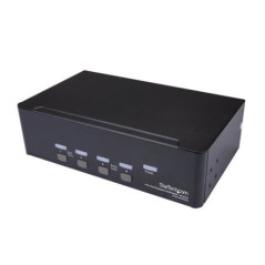 STARTECH 4 PORT DUAL DISPLAYPORT KVM SWITCH, USB, AUDIO, NO CABLE, 2YR