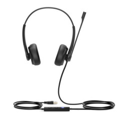 YEALINK WIRED (UH34) MS DUAL HEADSET, NOISE CANCELLING MIC, LEATHER EAR CUSHION, USB-A