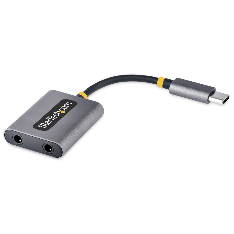 STARTECH USB-C HEADPHONE SPLITTER, USB C DUAL HEADSET ADAPTER W/MICS 2YR