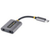 STARTECH USB-C HEADPHONE SPLITTER, USB C DUAL HEADSET ADAPTER W/MICS 2YR
