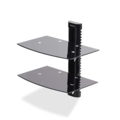 StarTech DUAL FLOATING WALL-MOUNTED AV SHELF, GLASS, H/ADJ, 2YR